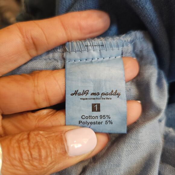 NWOT Beauty Blue Bohemian Drawstring Pants - Picture 5 of 5